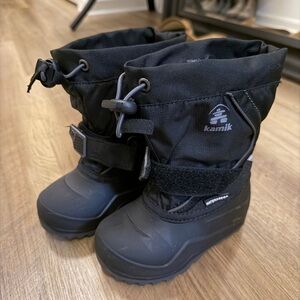 Kamik Black Kids Waterproof Snow Boots